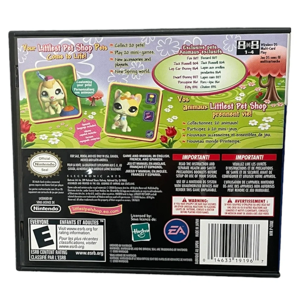 Littlest Pet Shop Spring Nintendo DS Video Game Case Manual Retro Hasbro NDS